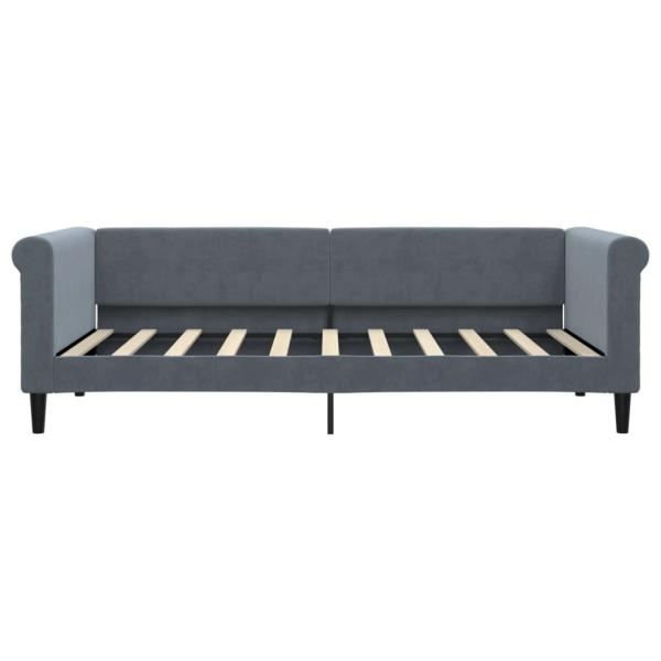 Tagesbett Ausziehbar mit Schubladen Dunkelgrau 90x190 cm Samt