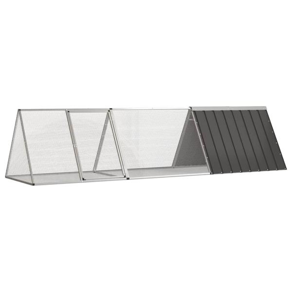 ARDEBO.de - Kaninchenkäfig Anthrazit 302,5x80,5x71 cm Verzinkter Stahl