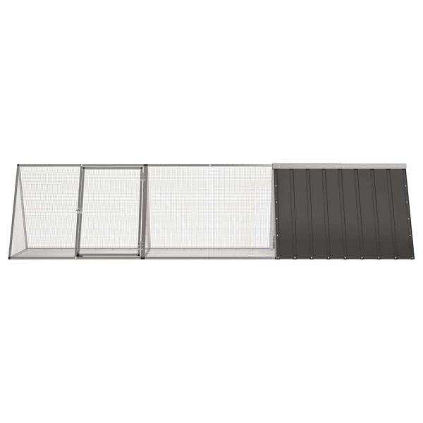 Kaninchenkäfig Anthrazit 302,5x80,5x71 cm Verzinkter Stahl