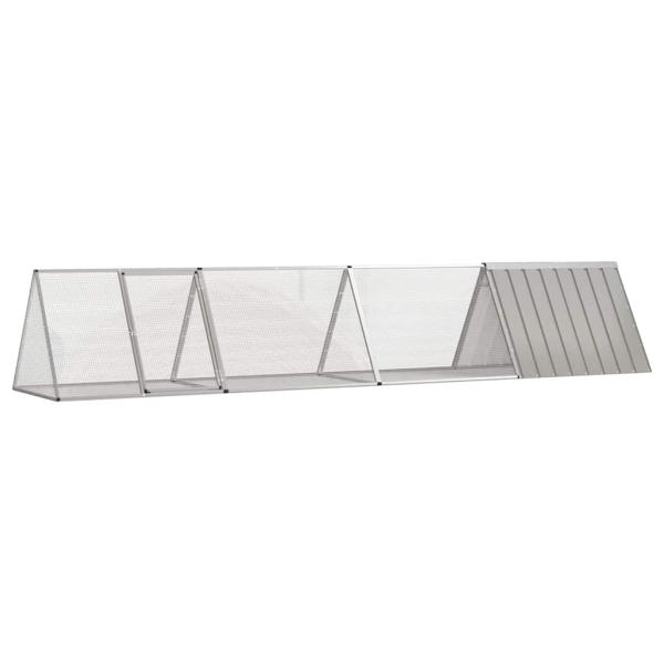 ARDEBO.de - Kaninchenkäfig Grau 403,5x80,5x71 cm Verzinkter Stahl