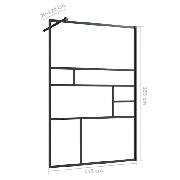 Duschwand f?r Begehbare Dusche mit Klarem ESG Glas 115x195 cm