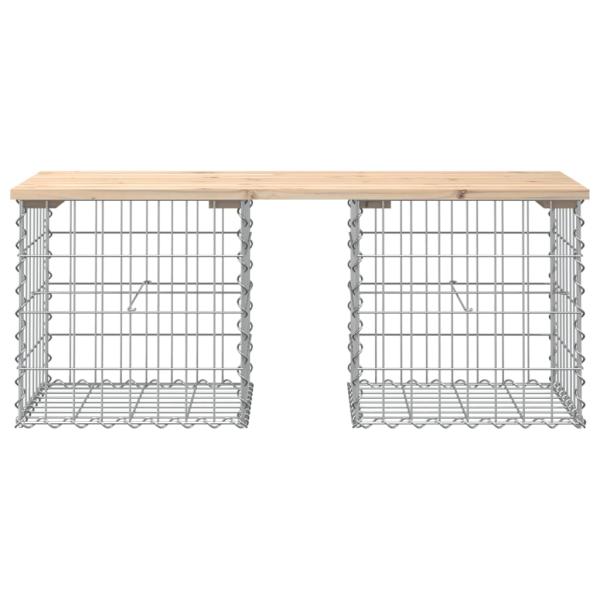 Gartenbank aus Gabionen 103x44x42 cm Massivholz Kiefer