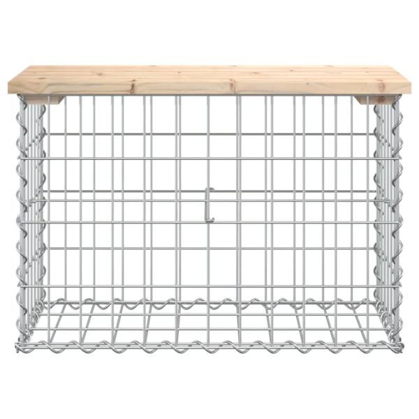 Gartenbank aus Gabionen 63x31,5x42 cm Massivholz Kiefer