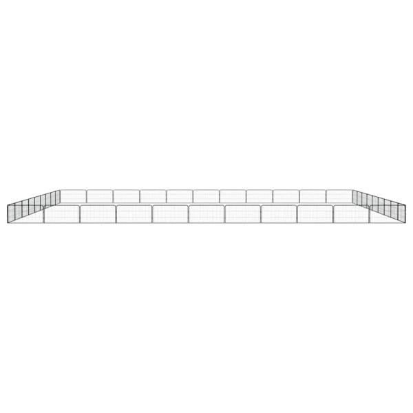 40-tlg. Hundelaufstall Schwarz 100x50cm Stahl Pulverbeschichtet