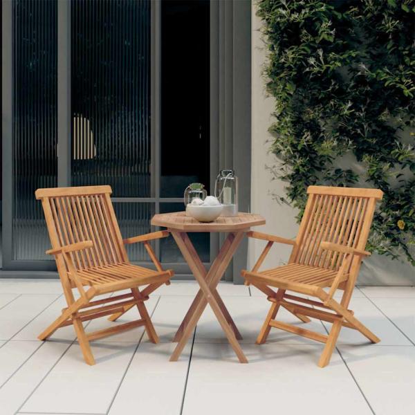 ARDEBO.de - 3-tlg. Garten-Essgruppe Massivholz Teak