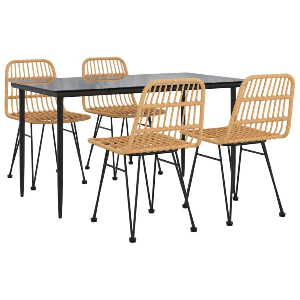 5-tlg. Garten-Essgruppe Poly Rattan