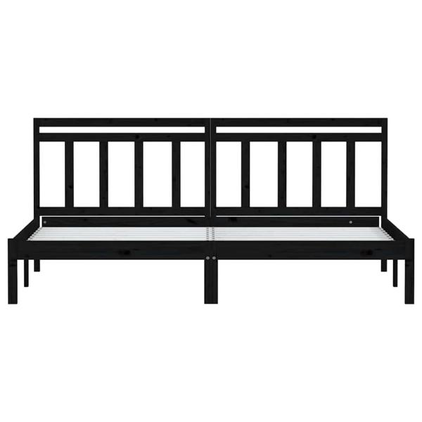 Massivholzbett Schwarz Kiefer 200x200 cm