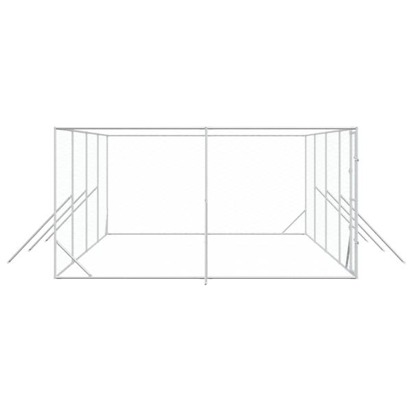 Outdoor-Hundezwinger Silbern 8x4x2 m Verzinkter Stahl