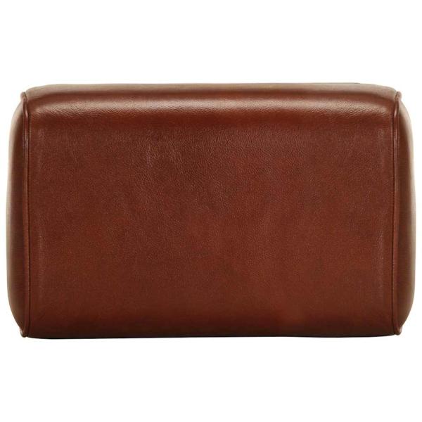 Sitzbank Turnbock-Design 38 cm Braun Echtleder Massivholz Mango