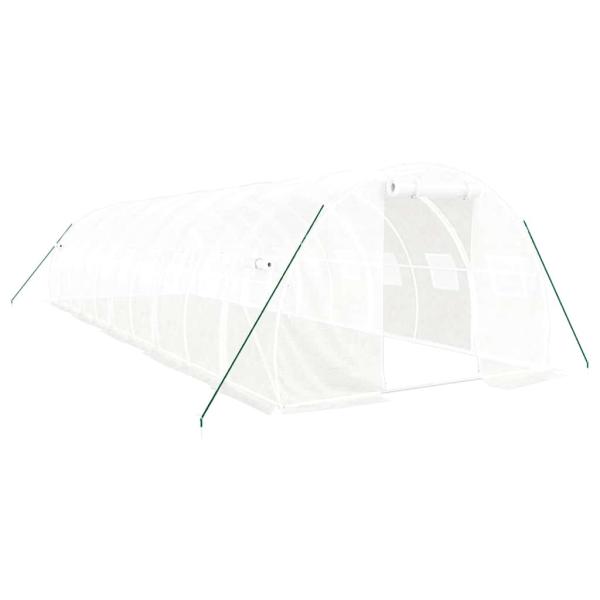 Gewächshaus mit Stahlrahmen Weiß 30 m² 10x3x2 m