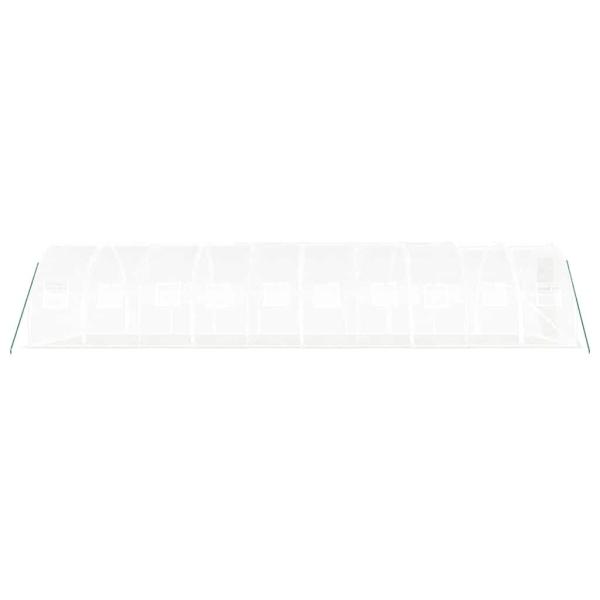 Gewächshaus mit Stahlrahmen Weiß 30 m² 10x3x2 m