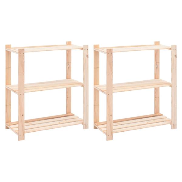 ARDEBO.de - Lagerregale 3 B?den 2 Stk. 80x38x90cm Massivholz Kiefer 150kg