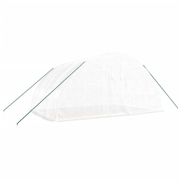 Gewächshaus mit Stahlrahmen Weiß 24 m² 6x4x2,85 m
