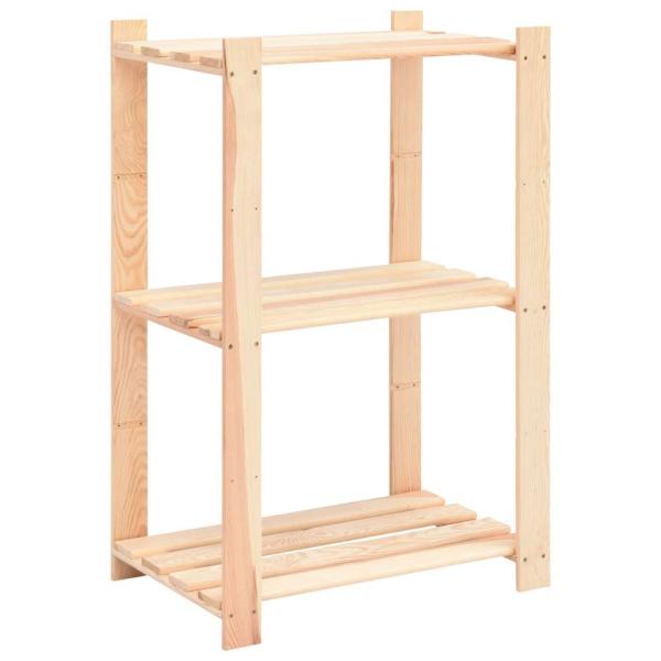 Lagerregale 3 B?den 3 Stk. 60x38x90cm Massivholz Kiefer 150kg