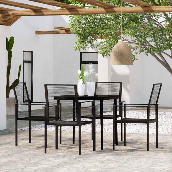 ARDEBO.de - 5-tlg. Garten-Essgruppe Schwarz