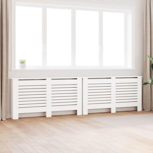 ARDEBO.de - Heizkörperverkleidungen 2 Stk. Weiß 152 x 19 x 81,5 cm MDF