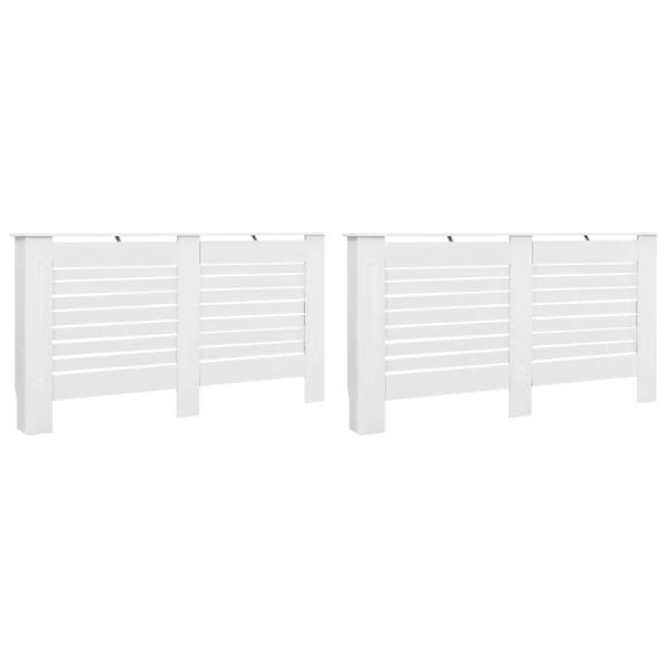 Heizkörperverkleidungen 2 Stk. Weiß 152 x 19 x 81,5 cm MDF