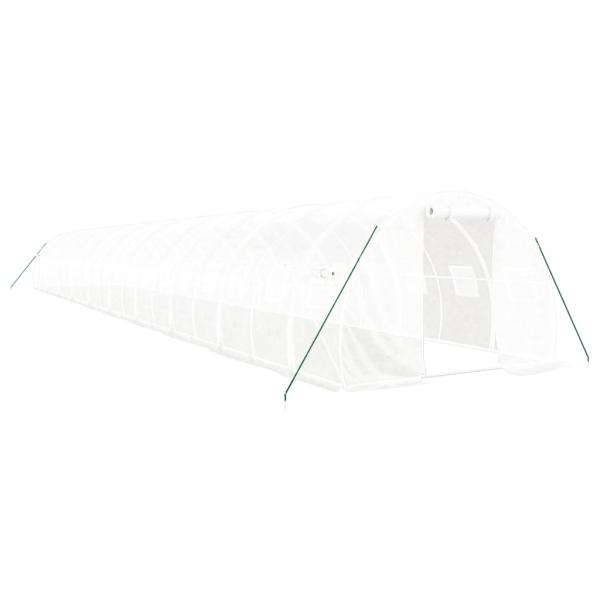 Gewächshaus mit Stahlrahmen Weiß 60 m² 20x3x2 m