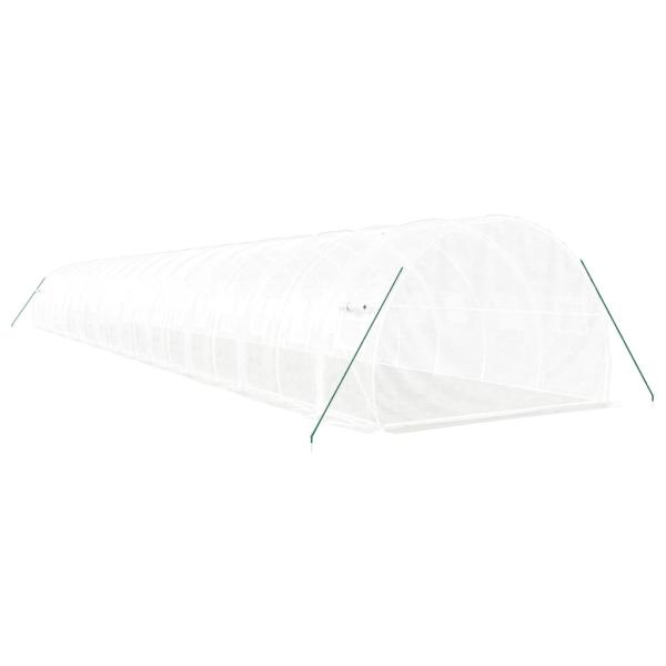 Gewächshaus mit Stahlrahmen Weiß 60 m² 20x3x2 m