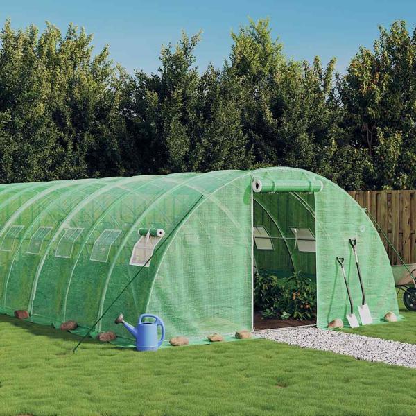 ARDEBO.de - Gewächshaus mit Stahlrahmen Grün 88 m² 22x4x2 m