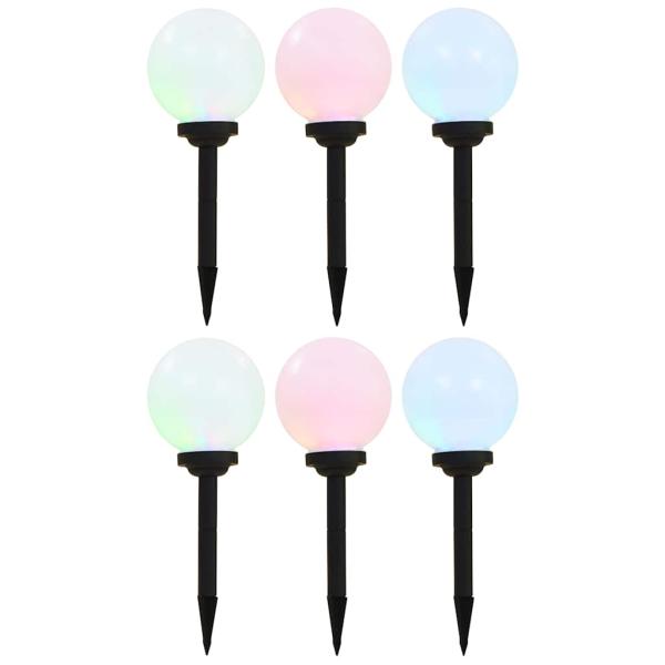 ARDEBO.de - Außen-Solarlampen 6 Stk. LED Kugel 20 cm RGB