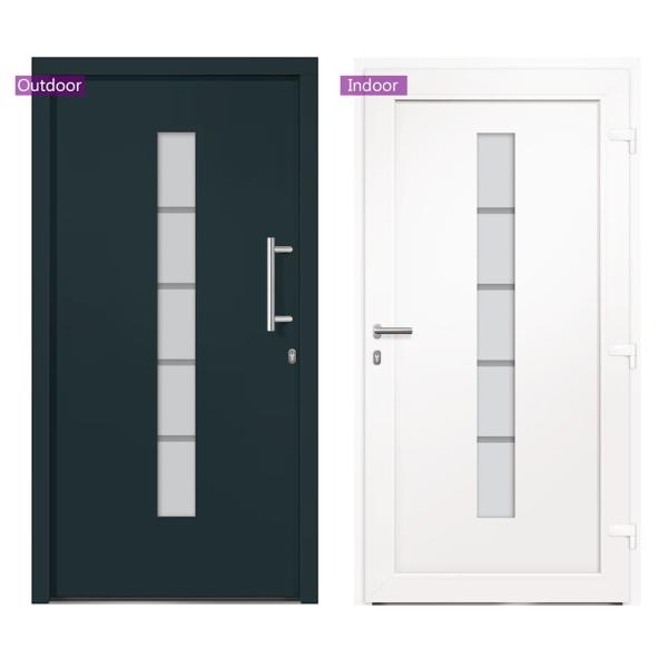 Haustür Aluminium und PVC Anthrazit 110x210 cm