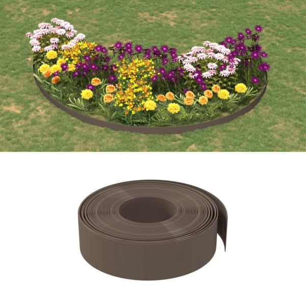 ARDEBO.de - Rasenkanten 5 Stk. Braun 10 m 15 cm Polyethylen