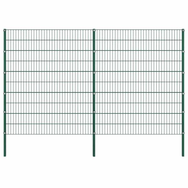 ARDEBO.de - Zaunelement mit Pfosten Eisen 349 x 200 cm Grün