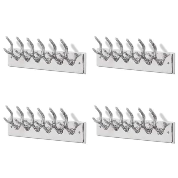 Garderobenleisten 4 Stk. Silbern Aluminium