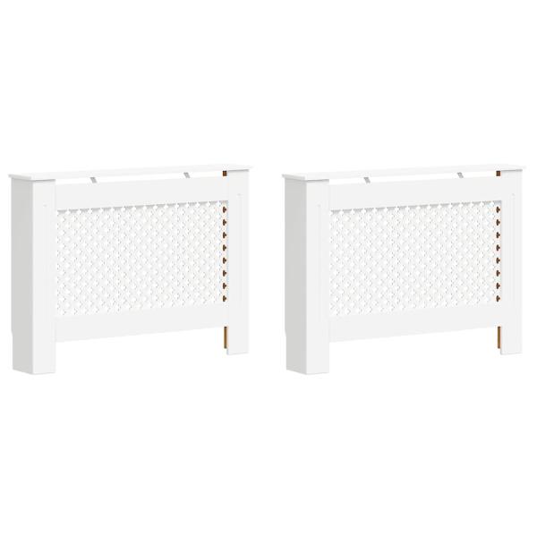 Heizkörperverkleidungen 2 Stk. Weiß 112×19×81,5 cm MDF