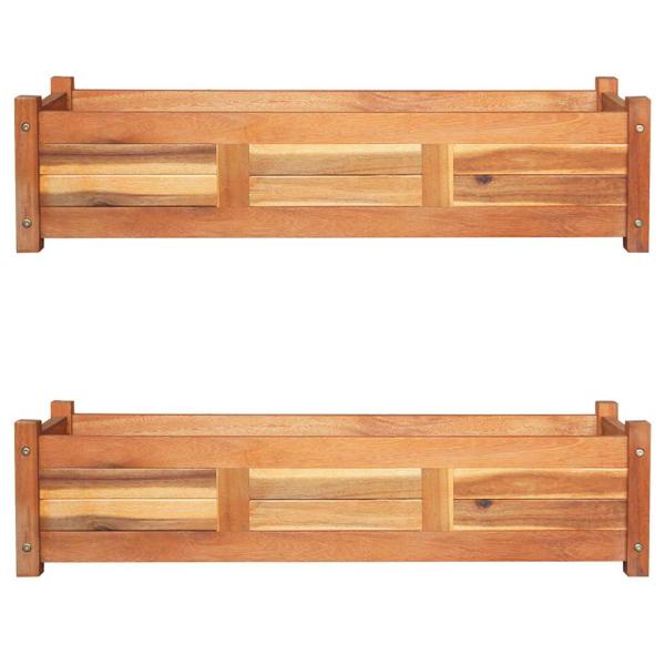ARDEBO.de - Garten-Hochbeete 2 Stk. Akazienholz 100x30x25 cm