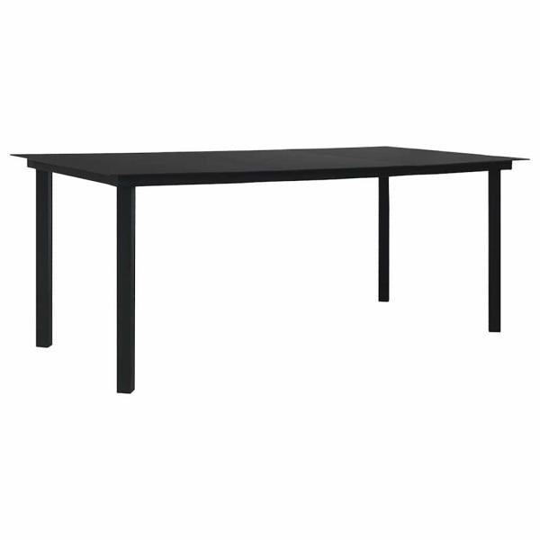 5-tlg. Garten-Essgruppe PVC Rattan Schwarz