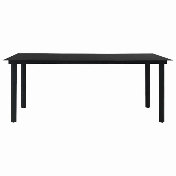 5-tlg. Garten-Essgruppe PVC Rattan Schwarz