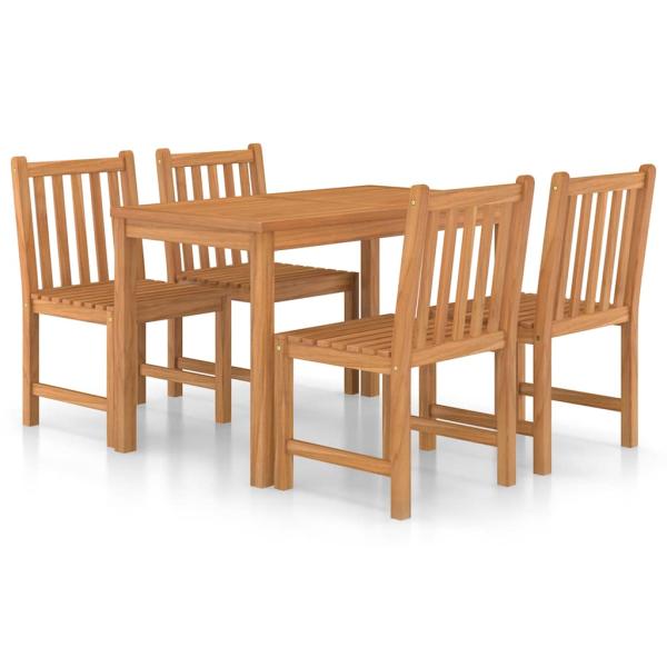 5-teiliges Garten-Ess-Set 120 x 70 cm Massivholz Teak