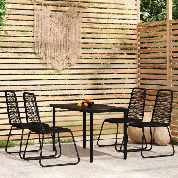 ARDEBO.de - 5-tlg. Garten-Essgruppe Schwarz