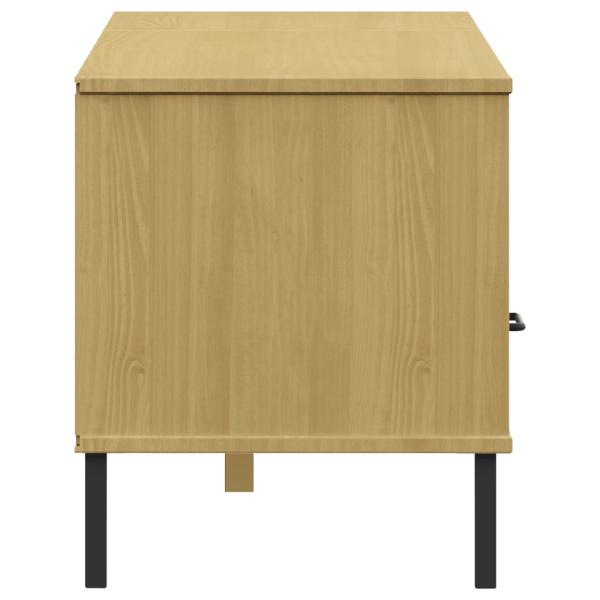 TV-Schrank OSLO mit Metallbeinen Braun Massivholz Kiefer
