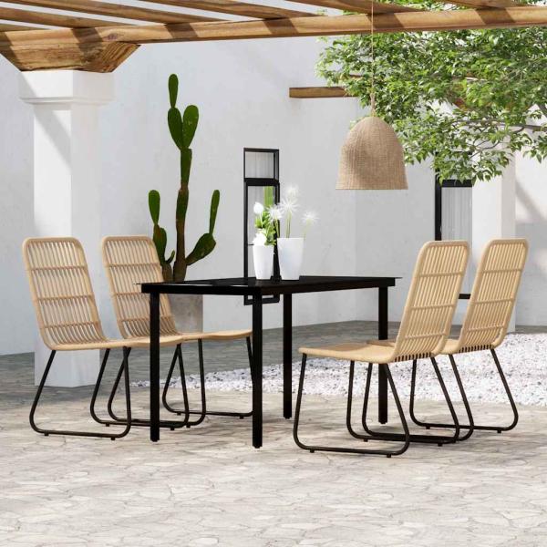 ARDEBO.de - 5-tlg. Garten-Essgruppe Eichen-Optik
