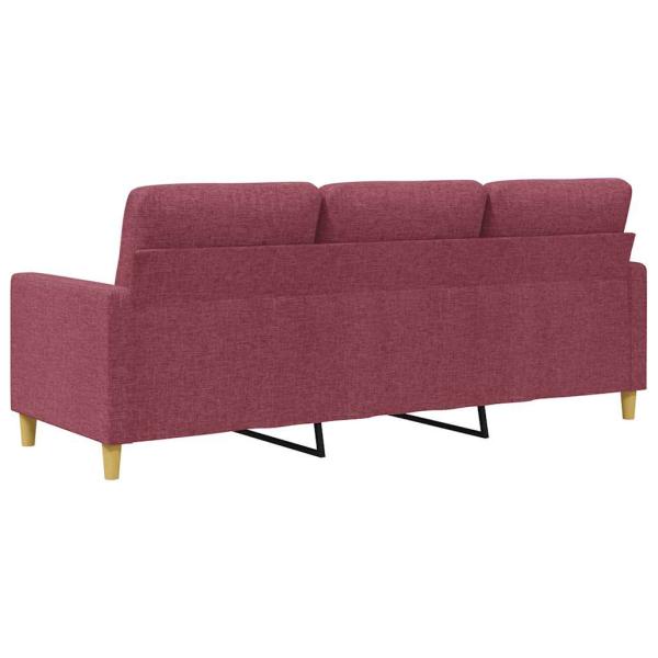 3-Sitzer-Sofa Weinrot 180 cm Stoff