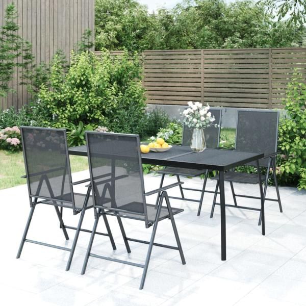 ARDEBO.de - Gartentisch Anthrazit 165x80x72 cm Stahlgitter