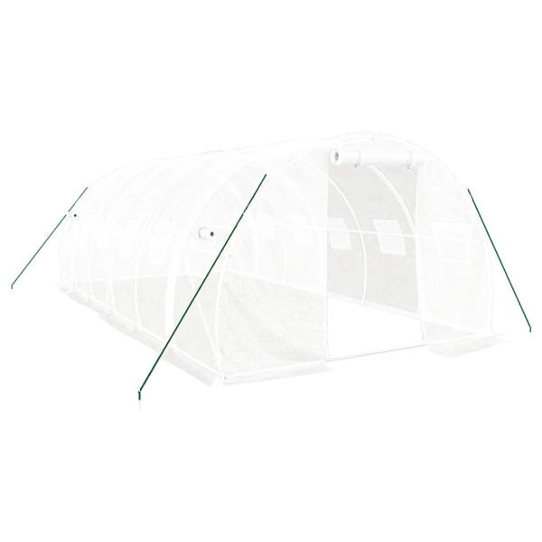 Gewächshaus mit Stahlrahmen Weiß 18 m² 6x3x2 m