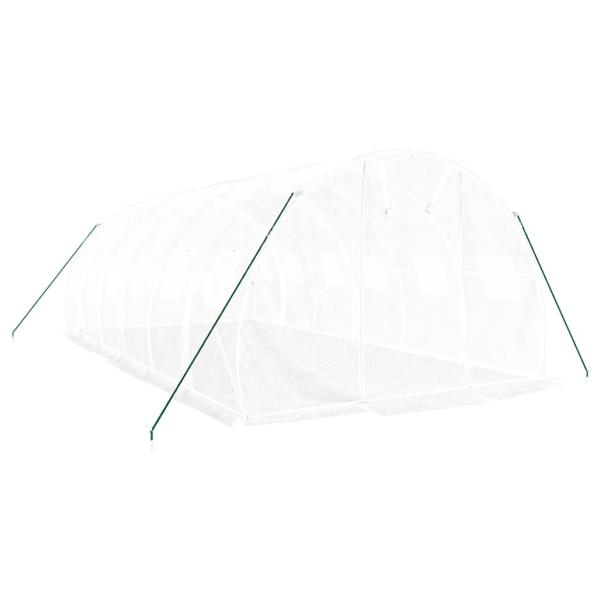 Gewächshaus mit Stahlrahmen Weiß 18 m² 6x3x2 m