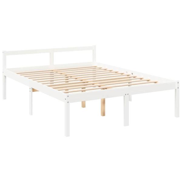 Seniorenbett Weiß 160x200 cm Massivholz Kiefer