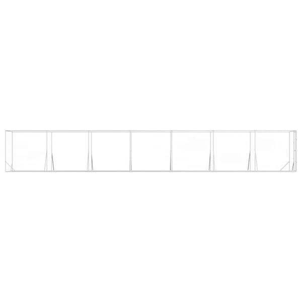 Outdoor-Hundezwinger Silbern 2x14x2 m Verzinkter Stahl