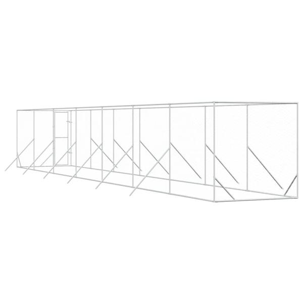 Outdoor-Hundezwinger Silbern 2x14x2 m Verzinkter Stahl