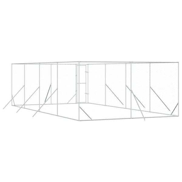 Outdoor-Hundezwinger Silbern 4x8x2 m Verzinkter Stahl