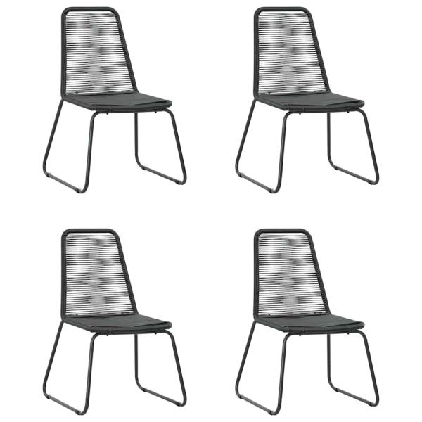 5-tlg. Garten-Essgruppe PVC Rattan Schwarz und Braun