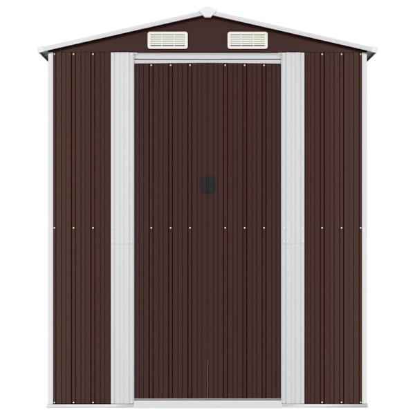 Geräteschuppen Dunkelbraun 192x440x223 cm Verzinkter Stahl