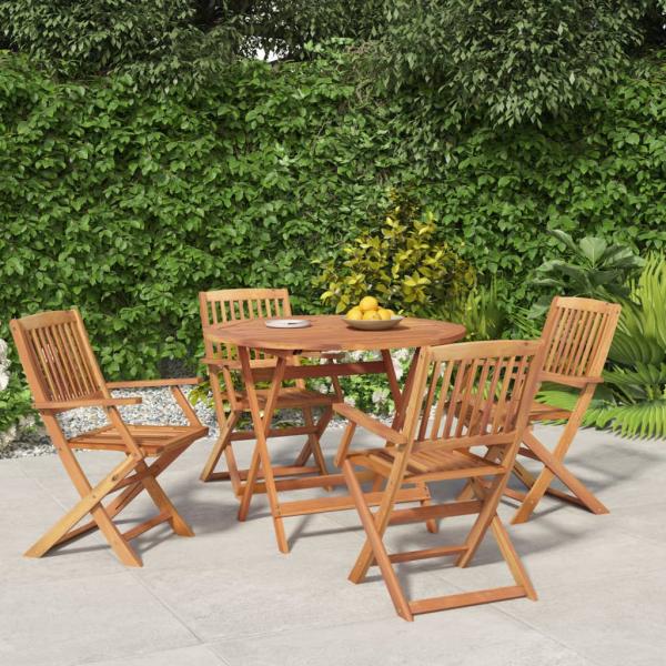 ARDEBO.de - 5-tlg. Garten-Essgruppe Massivholz Akazie
