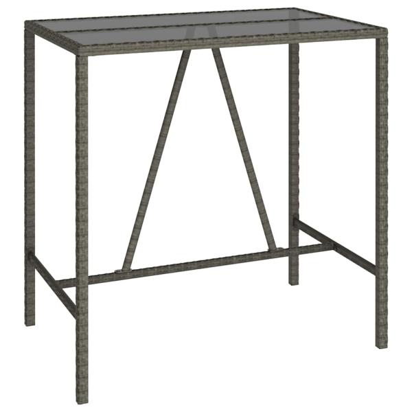 7-tlg. Gartenbar-Set Grau Poly Rattan