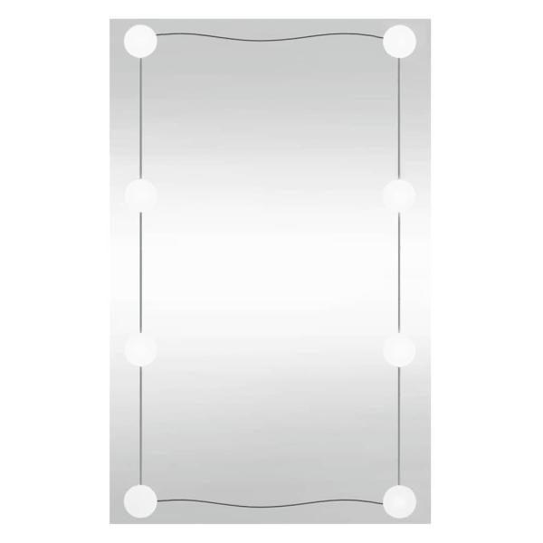 Wandspiegel mit LED-Leuchten 40x60 cm Glas Rechteckig